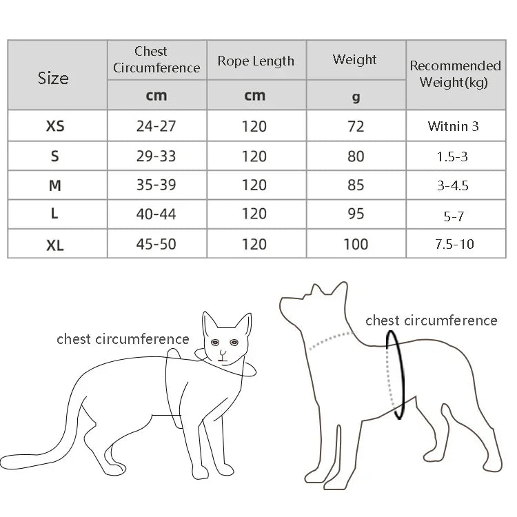 BL-844 Correias Peitorais para Animais Corda Respirável Refletora para Cão, Tamanho:, XS, S, M, L, XL