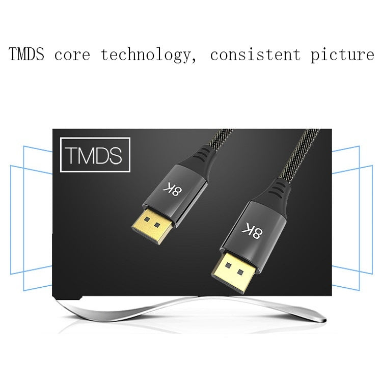 Cabo DisplayPort DP1.4 Versão 8K Macho para Macho para Monitor de Computador HD, 0,5m, 1m, 1,5m, 2m, 3m, 5m, 7m, 10m