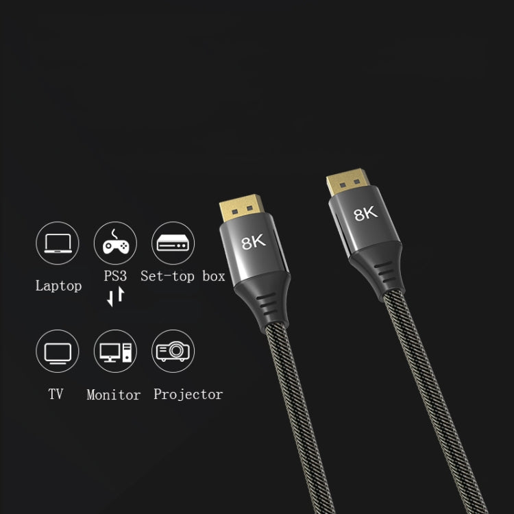 Cabo DisplayPort DP1.4 Versão 8K Macho para Macho para Monitor de Computador HD, 0,5m, 1m, 1,5m, 2m, 3m, 5m, 7m, 10m