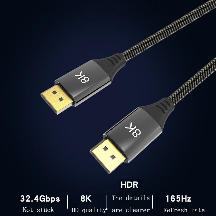 Cabo DisplayPort DP1.4 Versão 8K Macho para Macho para Monitor de Computador HD, 0,5m, 1m, 1,5m, 2m, 3m, 5m, 7m, 10m
