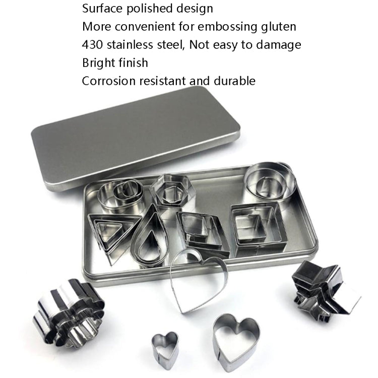Molde para Bolachas em Aço Inoxidável, 30 Peças / Conjunto, 27 Peças / Conjunto