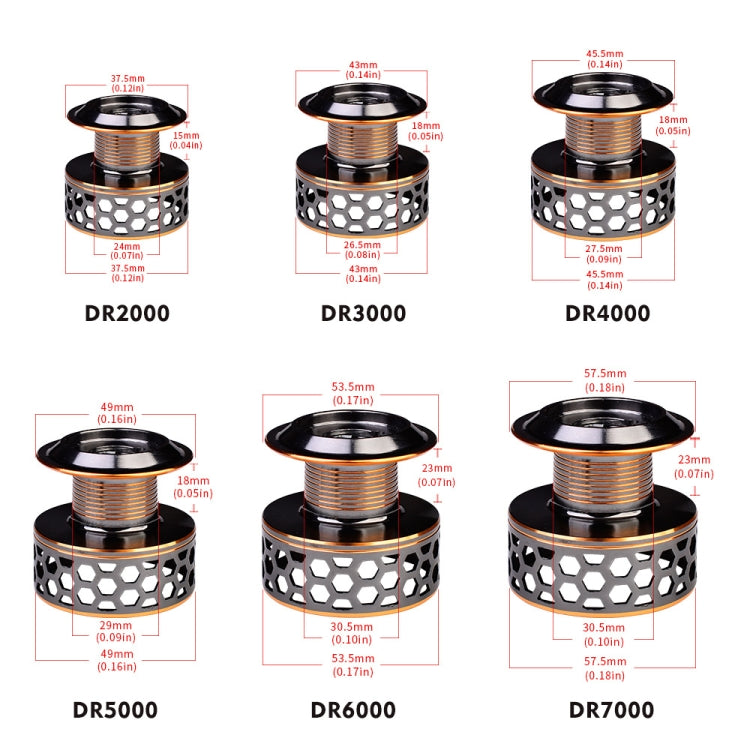 Carretel de Pesca PROBEROS com Arame Metálico, Modelo: DR2000, DR3000, DR4000, DR5000, DR6000, DR7000