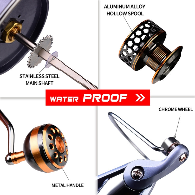 Carretel de Pesca PROBEROS com Arame Metálico, Modelo: DR2000, DR3000, DR4000, DR5000, DR6000, DR7000