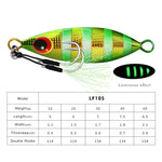 Isco Metálico PROBEROS LF105 para Pesca no Mar, 10g, 20g, 30g, 40g, 60g