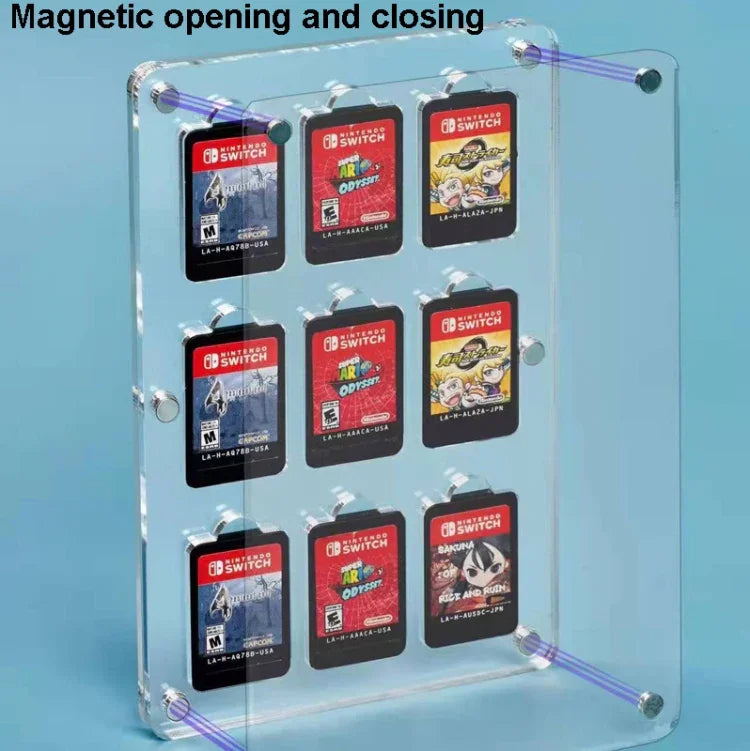 Caixa Transparente de Armazenamento Magnética para Cartões de Jogo para Switch, 9 Divisórias, 14 Divisórias, 27 Divisórias