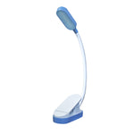 Candeeiro de Secretária Mini com Clipe e 9 LEDs, Carregamento USB, Candeeiro de Leitura com Proteção para os Olhos para Estudante, Azul e Branco, Preto