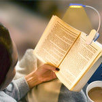 Candeeiro de Secretária Mini com Clipe e 9 LEDs, Carregamento USB, Candeeiro de Leitura com Proteção para os Olhos para Estudante, Azul e Branco, Preto