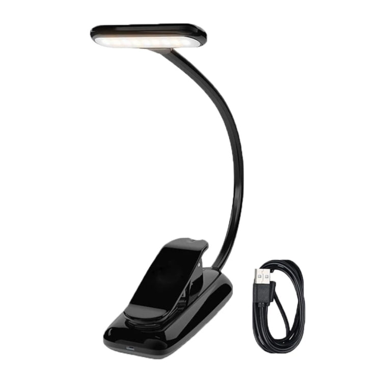 Luz Mini com Clipe para Livro 8021 LED para Partitura Musical com Proteção para os Olhos para Leitura, Preto, Branco