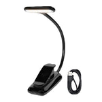 Luz Mini com Clipe para Livro 8021 LED para Partitura Musical com Proteção para os Olhos para Leitura, Preto, Branco
