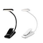 Luz Mini com Clipe para Livro 8021 LED para Partitura Musical com Proteção para os Olhos para Leitura, Preto, Branco