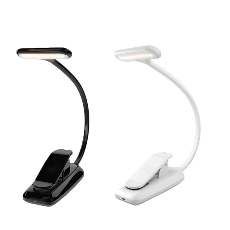 Luz Mini com Clipe para Livro 8021 LED para Partitura Musical com Proteção para os Olhos para Leitura, Preto, Branco