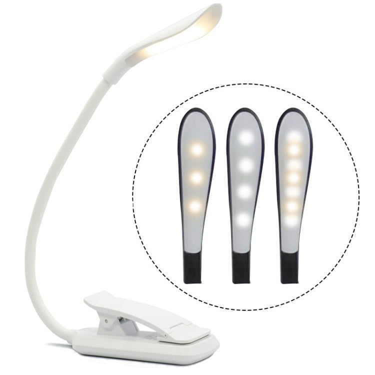 Luz de Clipe Dobrável para Livro 8027D-2 com 7 Contas LED para Proteção dos Olhos para Leitura, Branco, Preto
