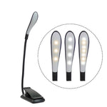 Luz de Clipe Dobrável para Livro 8027D-2 com 7 Contas LED para Proteção dos Olhos para Leitura, Branco, Preto