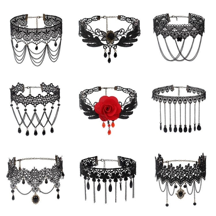 Fringe Lace Gothic Lolita Vintage Necklace,Style:, 1532 Red, 1535, 1555, 1556, 1557