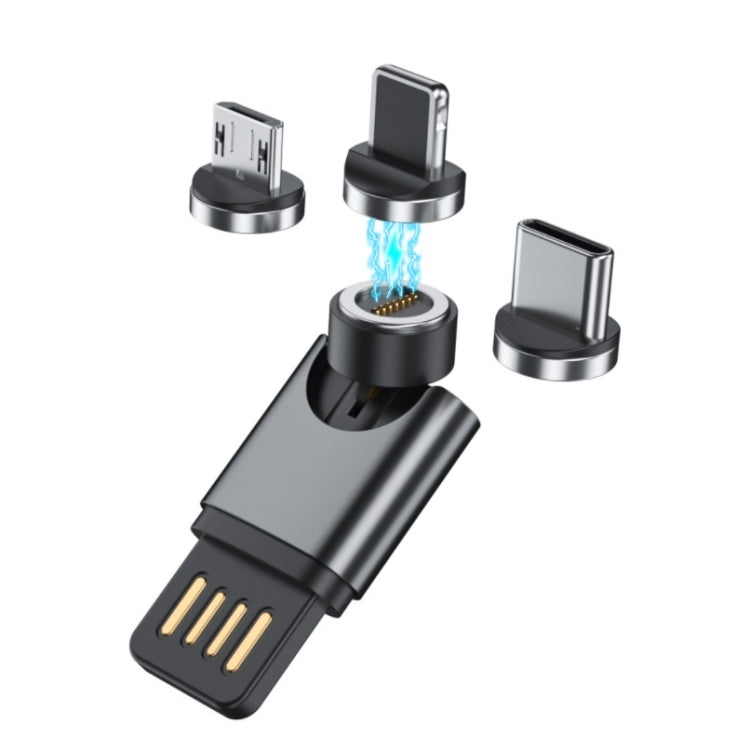 Adaptador Magnético USB Portátil, Entrega de Cores Aleatórias, Função de Dados, Função de Carregamento