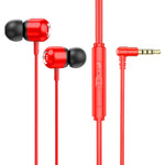 2 PCS Auricular Com Fio com Controlo e Microfone TS6000 3.5mm Metal Curvo, Branco, Vermelho, Verde, Preto
