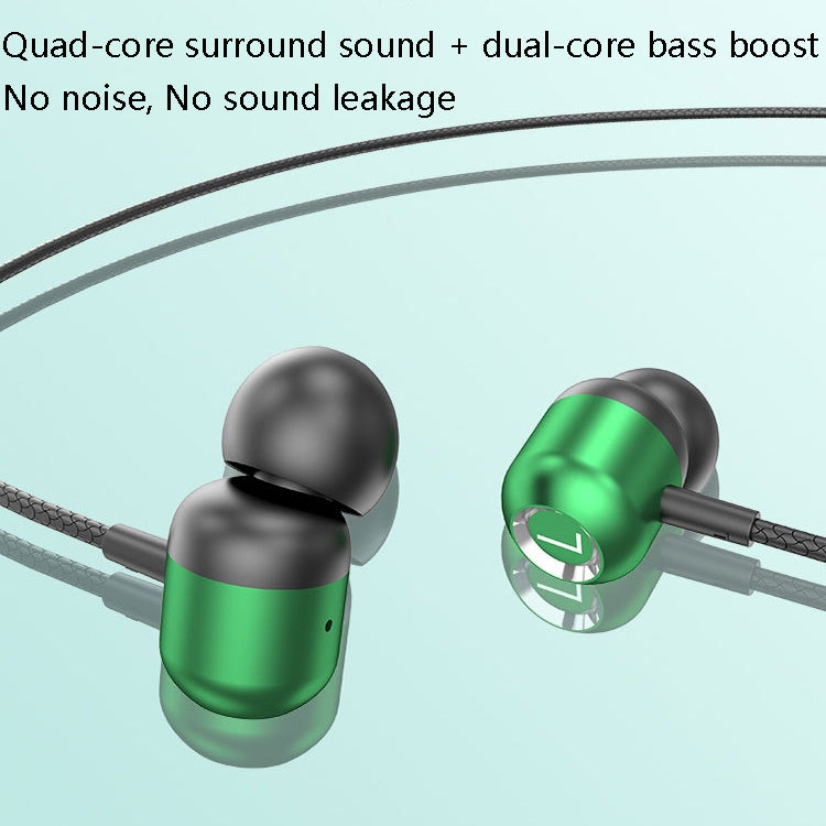 2 PCS Auricular Com Fio com Controlo e Microfone TS6000 3.5mm Metal Curvo, Branco, Vermelho, Verde, Preto