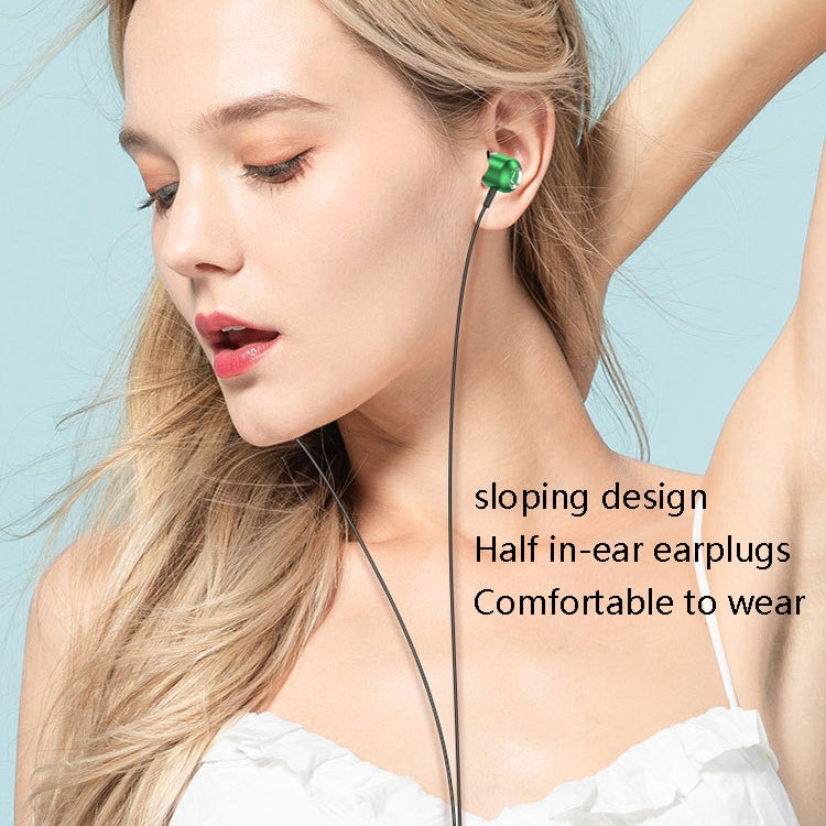 2 PCS Auricular Com Fio com Controlo e Microfone TS6000 3.5mm Metal Curvo, Branco, Vermelho, Verde, Preto