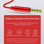 Auricular Com Fio com Controlo e Microfone EN3900 Plug 3.5mm, Branco, Vermelho, Preto