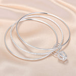 Pulseira Feminina Fechada de Três Anéis Sólidos, Tamanho: Z104 58mm, Z104 56mm, Z104 58mm, Z104 60mm, Z104 62mm, Z103 56mm, Z103 58mm, Z103 60mm, Z103 62mm, Z102 Vella Ajustável