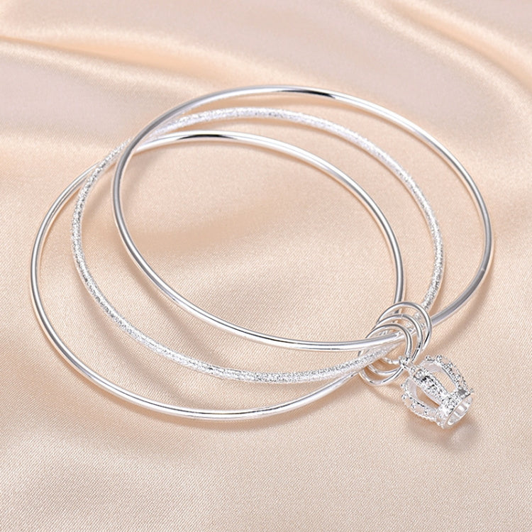 Pulseira Feminina Fechada de Três Anéis Sólidos, Tamanho: Z104 58mm, Z104 56mm, Z104 58mm, Z104 60mm, Z104 62mm, Z103 56mm, Z103 58mm, Z103 60mm, Z103 62mm, Z102 Vella Ajustável