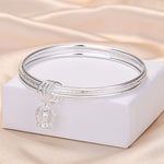Pulseira Feminina Fechada de Três Anéis Sólidos, Tamanho: Z104 58mm, Z104 56mm, Z104 58mm, Z104 60mm, Z104 62mm, Z103 56mm, Z103 58mm, Z103 60mm, Z103 62mm, Z102 Vella Ajustável