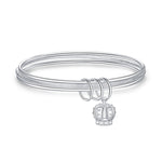 Pulseira Feminina Fechada de Três Anéis Sólidos, Tamanho: Z104 58mm, Z104 56mm, Z104 58mm, Z104 60mm, Z104 62mm, Z103 56mm, Z103 58mm, Z103 60mm, Z103 62mm, Z102 Vella Ajustável