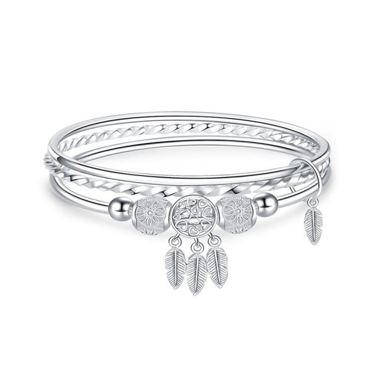 Pulseira Feminina Fechada de Três Anéis Sólidos, Tamanho: Z104 58mm, Z104 56mm, Z104 58mm, Z104 60mm, Z104 62mm, Z103 56mm, Z103 58mm, Z103 60mm, Z103 62mm, Z102 Vella Ajustável