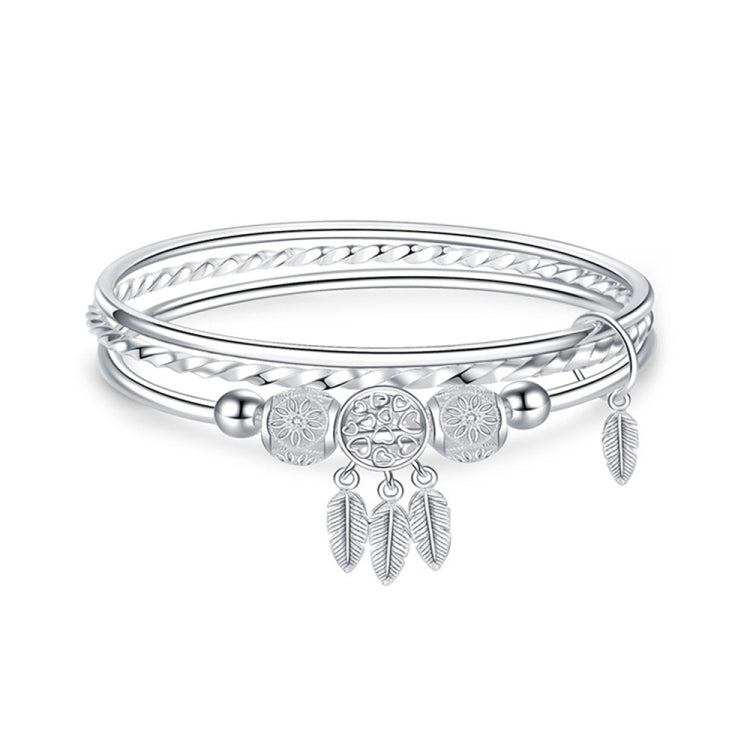 Pulseira Feminina Fechada de Três Anéis Sólidos, Tamanho: Z104 58mm, Z104 56mm, Z104 58mm, Z104 60mm, Z104 62mm, Z103 56mm, Z103 58mm, Z103 60mm, Z103 62mm, Z102 Vella Ajustável