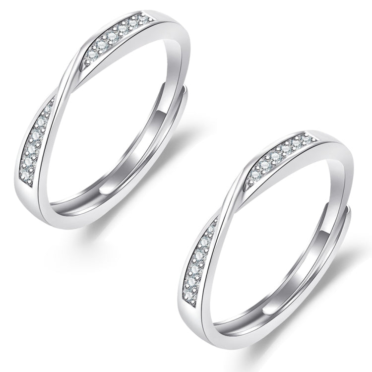 2 PCS Anel Ajustável Aberto Mobius Twist Q38 para Casais, Para Mulheres