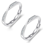 2 PCS Anel Ajustável Aberto Mobius Twist Q38 para Casais, Para Mulheres