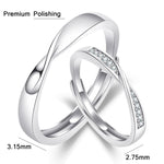 2 PCS Anel Ajustável Aberto Mobius Twist Q38 para Casais, Para Mulheres