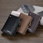 Baellerry D3216 Men Short Vertical Multi-Card Snap Coin Purse, Khaki, Black, Brown