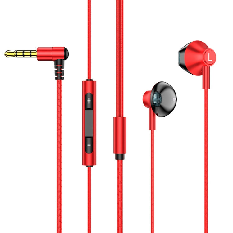 Auricular com cabo para jogos TS6800 com cancelamento de ruído, metal, ângulo de 3,5 mm, vermelho, verde, preto, cinza prateado