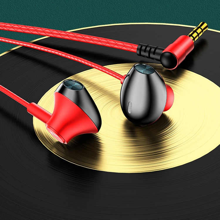 Auricular com cabo para jogos TS6800 com cancelamento de ruído, metal, ângulo de 3,5 mm, vermelho, verde, preto, cinza prateado