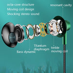 Auricular com cabo para jogos TS6800 com cancelamento de ruído, metal, ângulo de 3,5 mm, vermelho, verde, preto, cinza prateado