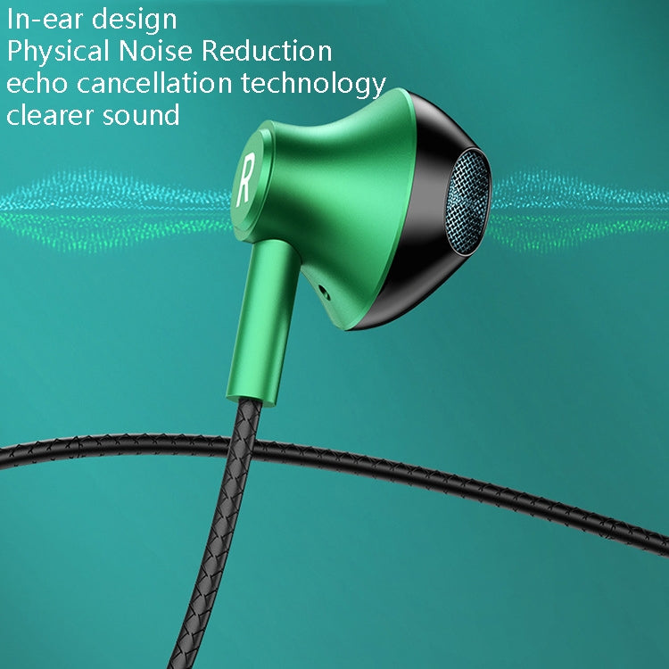 Auricular com cabo para jogos TS6800 com cancelamento de ruído, metal, ângulo de 3,5 mm, vermelho, verde, preto, cinza prateado