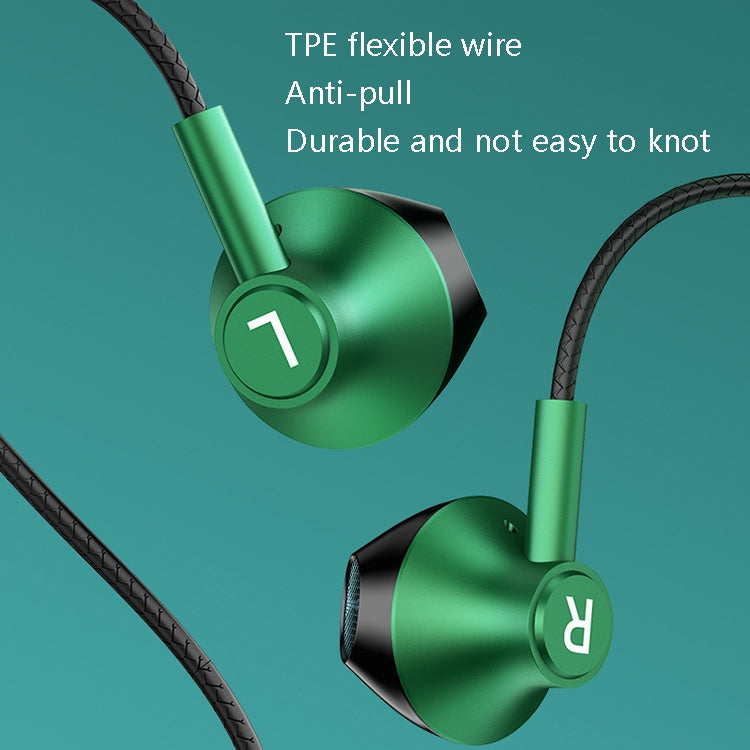Auricular com cabo para jogos TS6800 com cancelamento de ruído, metal, ângulo de 3,5 mm, vermelho, verde, preto, cinza prateado