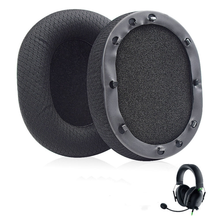 1 par de almofadas para auscultadores Razer BlackShark V2 X / V2 USB, cor: gel preto, rede preta, gel preto, rede preta+verde