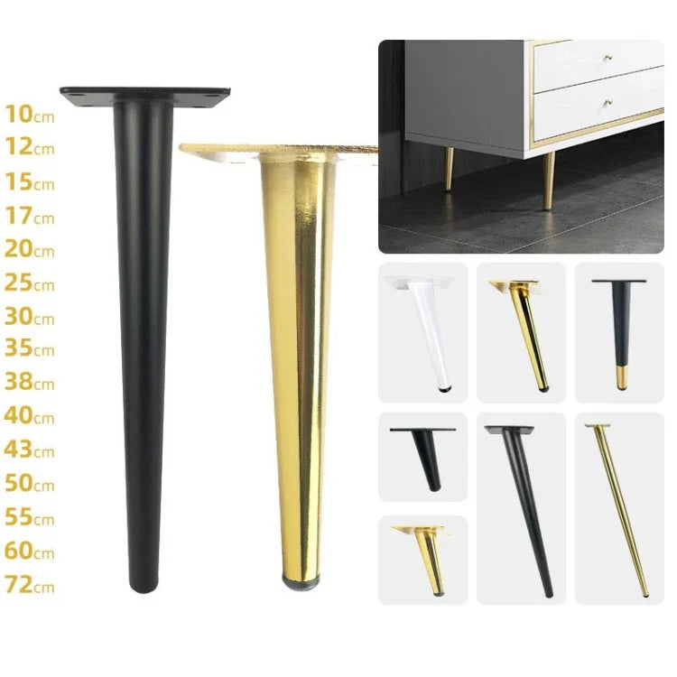 Pés de Suporte para Móveis em Tubo Redondo Cónico LH-ZT-0001, Estilo:, Cone Reto Altura 10cm, Cone Reto Altura 12cm, Cone Reto Altura 15cm, Cone Reto Altura 17cm, Cone Reto Altura 20cm, Cone Reto Altura 25cm, Cone Reto Altura 30cm