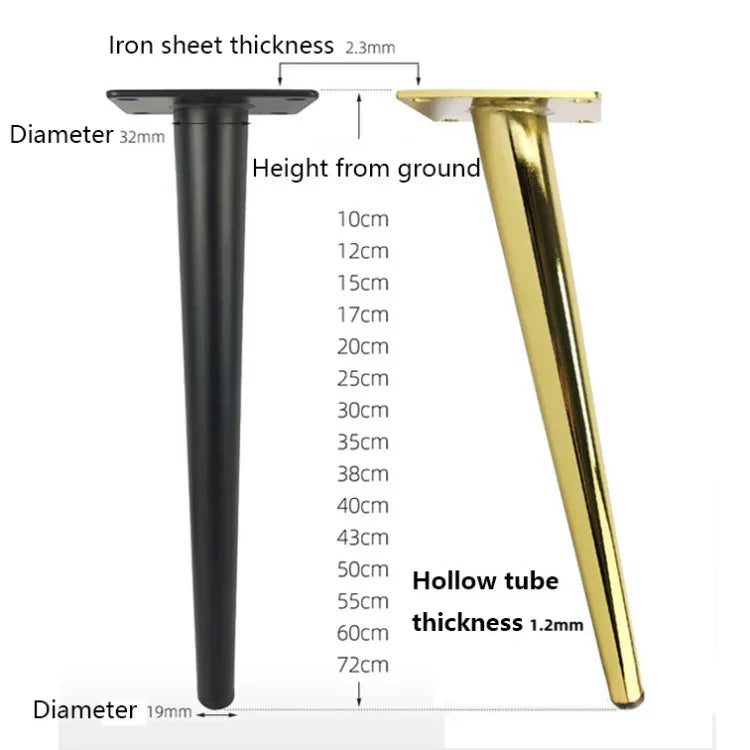Pés de Suporte para Móveis em Tubo Redondo Cónico LH-ZT-0001, Estilo:, Cone Reto Altura 10cm, Cone Reto Altura 12cm, Cone Reto Altura 15cm, Cone Reto Altura 17cm, Cone Reto Altura 20cm, Cone Reto Altura 25cm, Cone Reto Altura 30cm