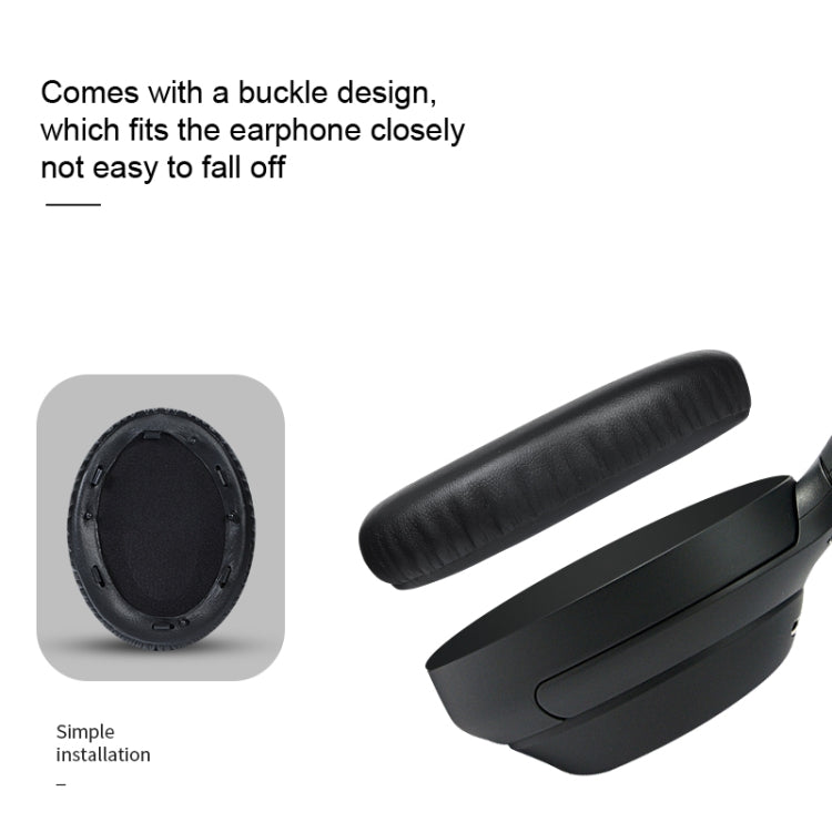 2 almofadas em pele PU para auscultadores Sony WH-1000XM4, WH-1000XM4 (preto + fivela), WH-1000XM4 (azul + fivela)