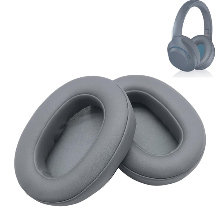 2 almofadas de esponja para auscultadores SONY WH-XB900N, pele de proteína cinza, original azul, para SONY WH-XB900N (preto proteína)