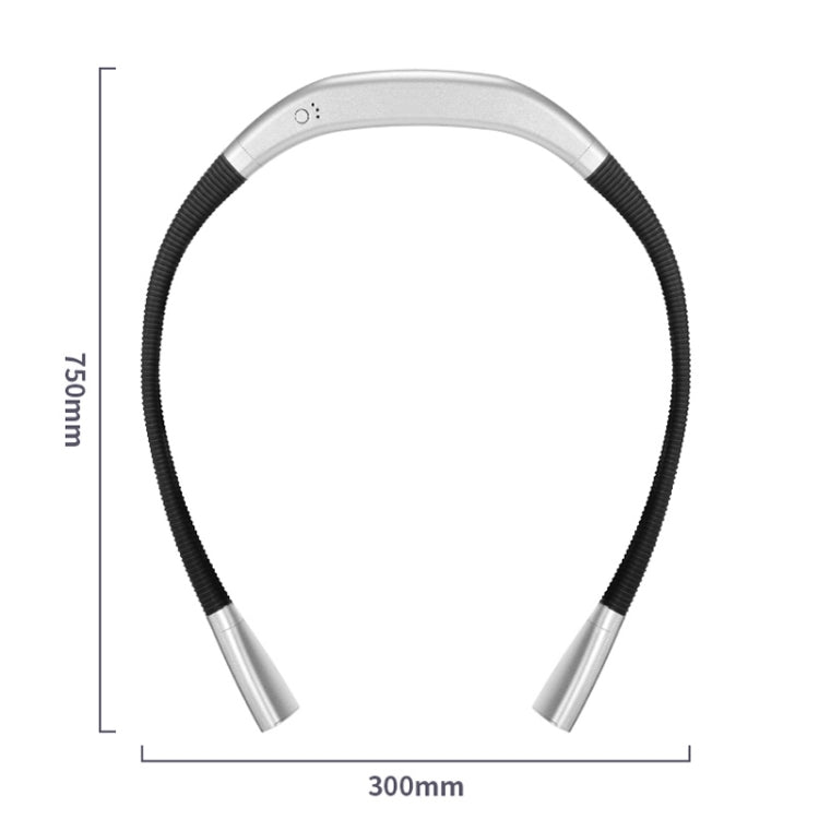 Luz de Pescoço LED para Pendurar com Tubo Universal, Luz de Leitura com Proteção para os Olhos, Prateado Espacial, Preto Elegante