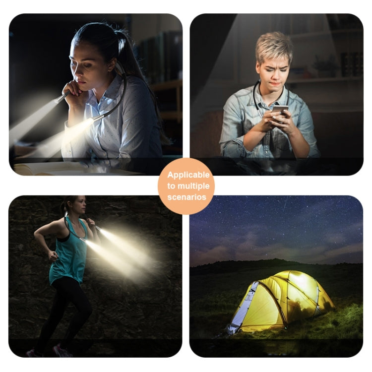 Luz de Pescoço LED para Pendurar com Tubo Universal, Luz de Leitura com Proteção para os Olhos, Prateado Espacial, Preto Elegante