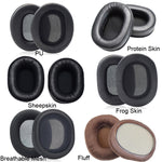 1 par de almofadas para auscultadores Audio-Technica ATH-M50X/M30X/M40X/M20X, especificações: pelúcia preta, pelúcia castanha, pele de proteína preta, pele de proteína castanha, rede preta, gel de gelo preto, pele de ovelha grossa castanha