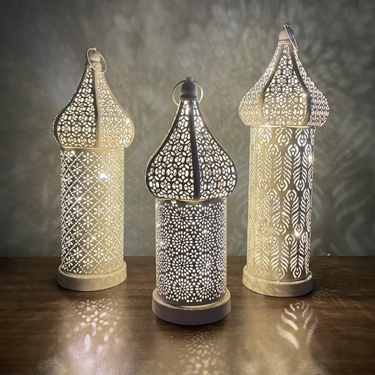 Lâmpada Decorativa de Ferro Forjado Marroquina Oca com LED, Especificações:, Pequena, Média, Grande