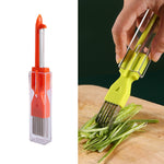 Descascador Multifuncional de Cebolinha para Cozinha, Verde, Amarelo, Laranja