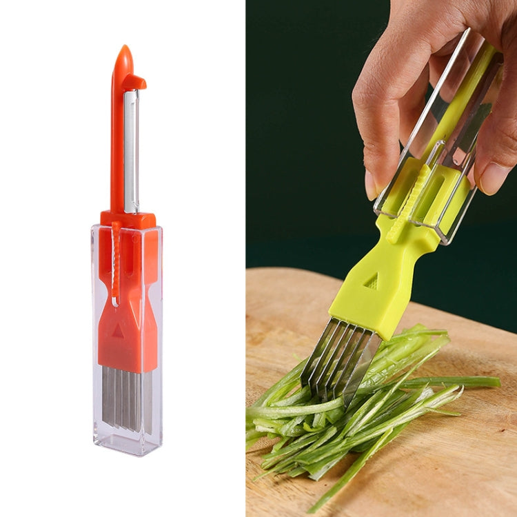 Descascador Multifuncional de Cebolinha para Cozinha, Verde, Amarelo, Laranja