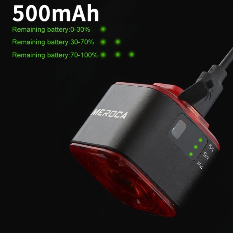 Luz traseira de indução de travagem sensível à luz MEROCA XC02, montagem em almofada, montagem em tubo